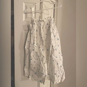 White Floral Slip-on Dress (s)